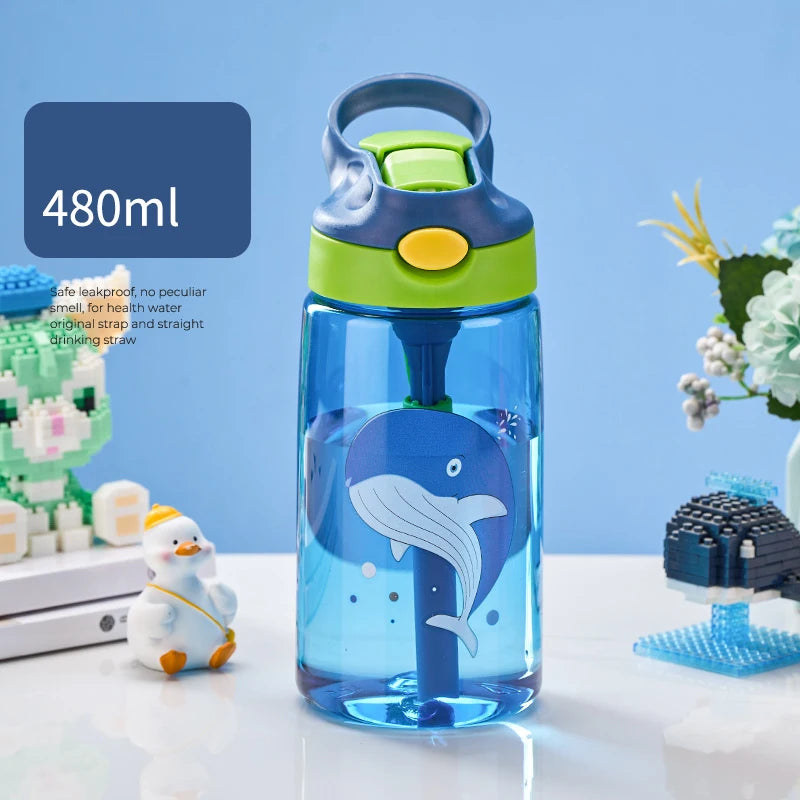 Children's Drinking Straw Cup Special Anti-falling Water Bottle For School In Summer Portable Water Cup