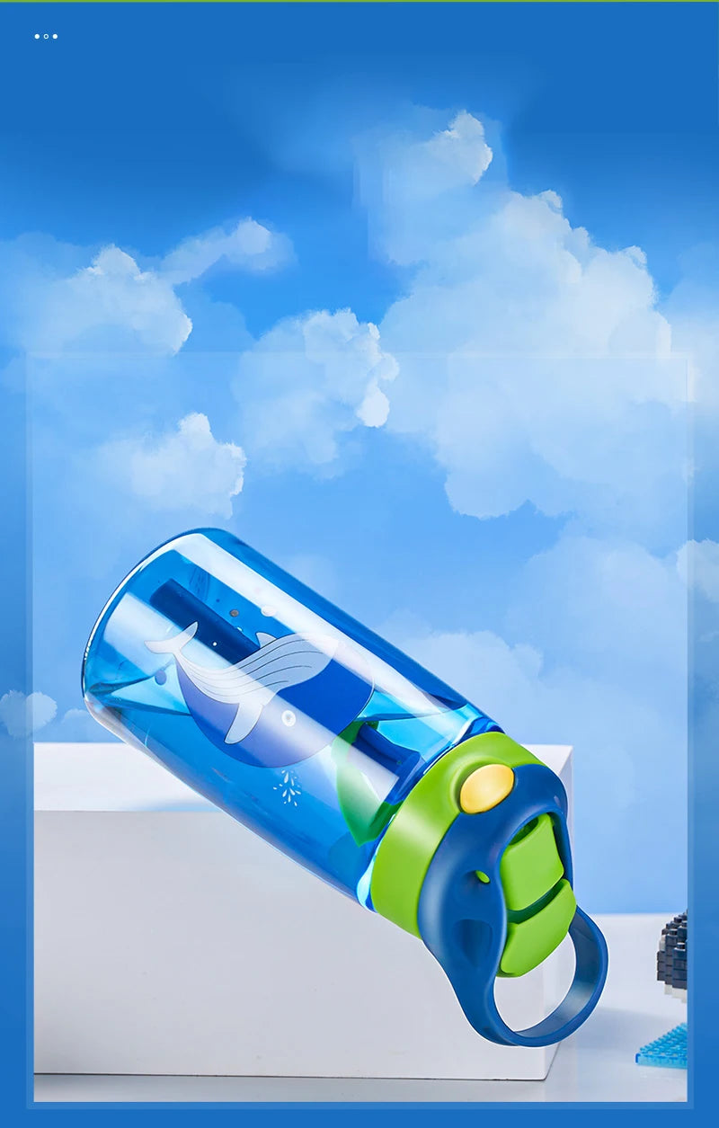 Children's Drinking Straw Cup Special Anti-falling Water Bottle For School In Summer Portable Water Cup