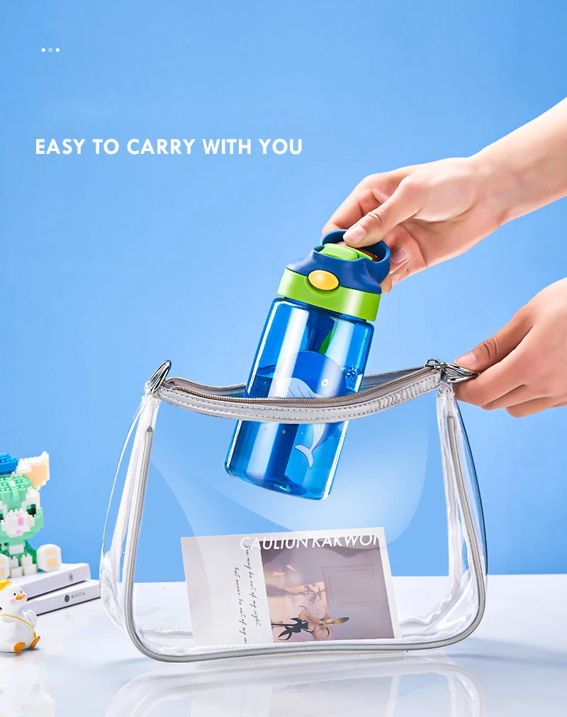 Children's Drinking Straw Cup Special Anti-falling Water Bottle For School In Summer Portable Water Cup
