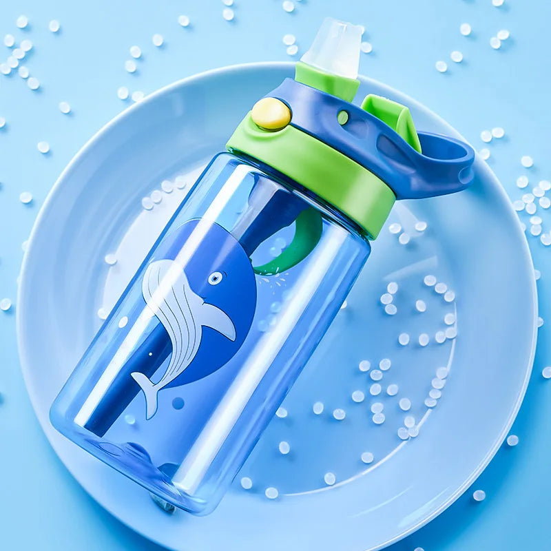Children's Drinking Straw Cup Special Anti-falling Water Bottle For School In Summer Portable Water Cup