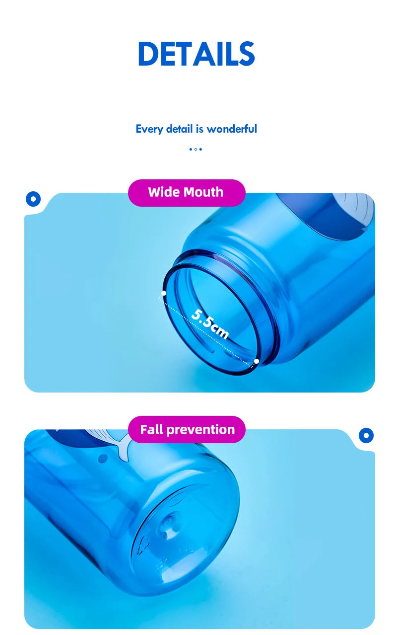 Children's Drinking Straw Cup Special Anti-falling Water Bottle For School In Summer Portable Water Cup