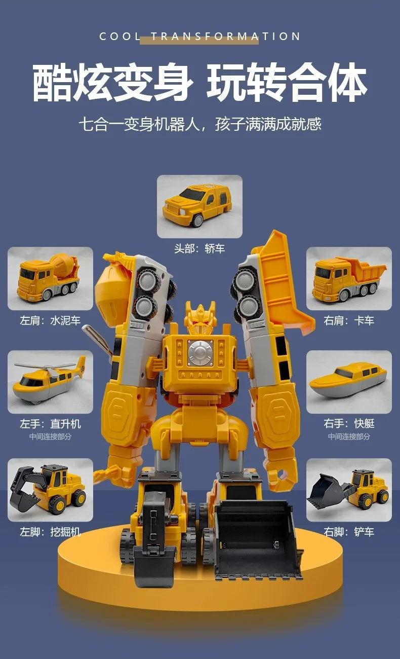 Magnetic building blocks car assembled engineering car robot deformation children's toys engineering set series military model