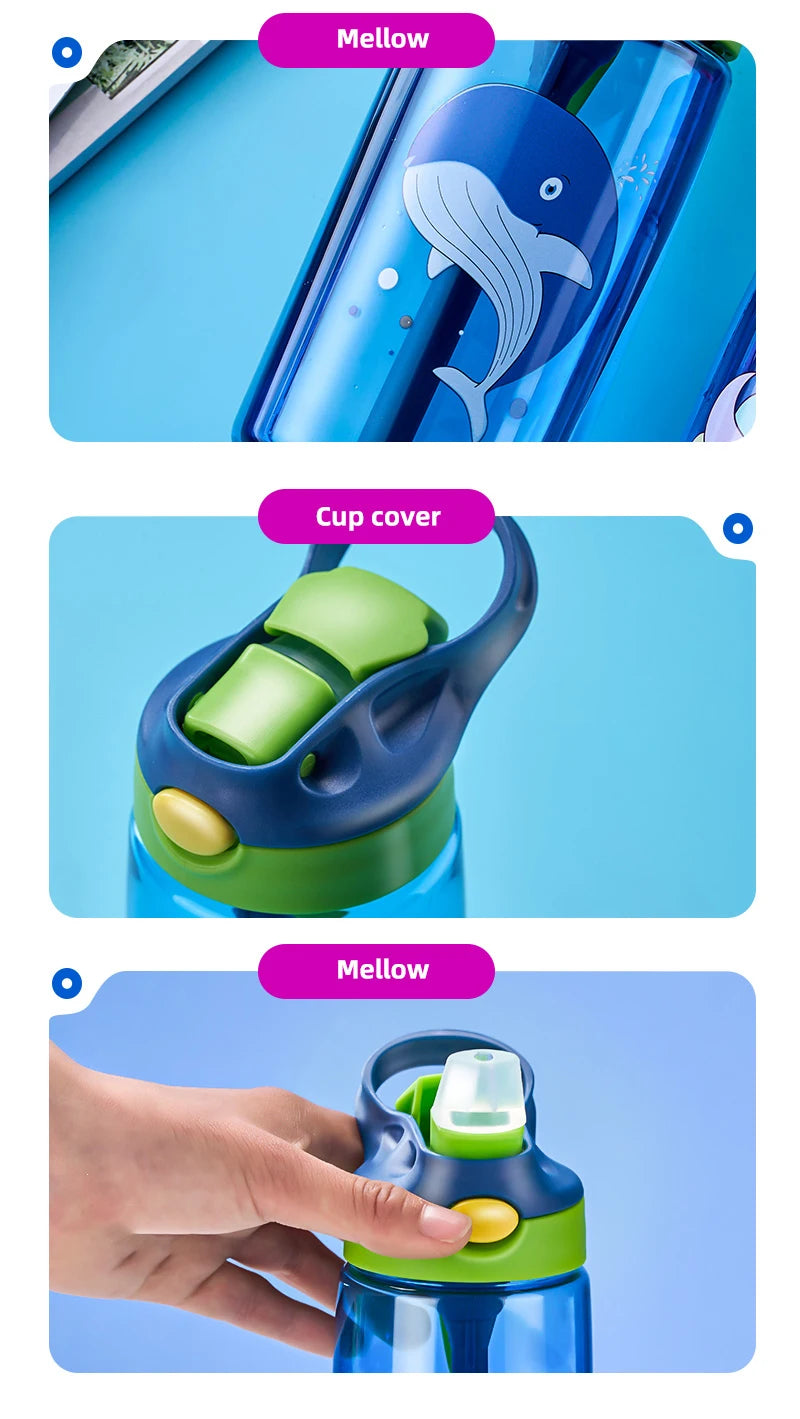 Children's Drinking Straw Cup Special Anti-falling Water Bottle For School In Summer Portable Water Cup
