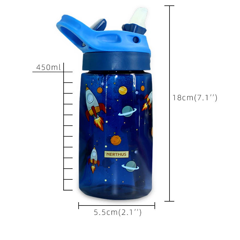 Tritan Water Bottle For Kids Children Unicorn Dinosaur School Drinking Bottles With Straws Cute Animals Leak Proof Outdoor Cup