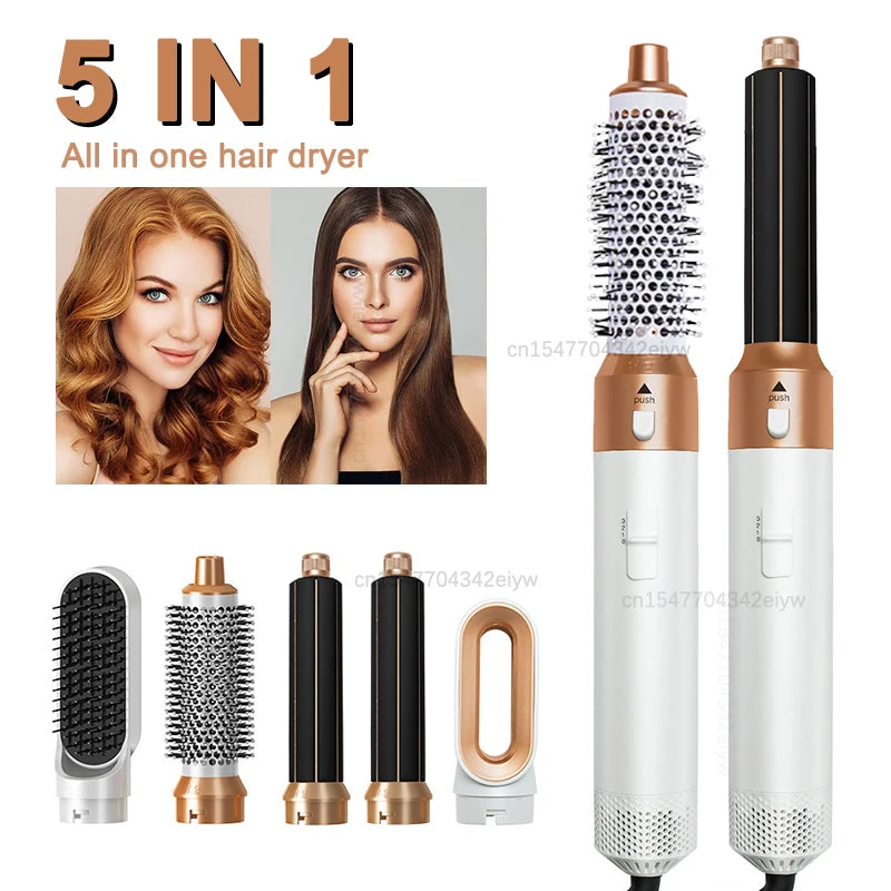 Hot Air Styler Comb 5 in 1 Hair Dryer Automatic Hair Curler Professional Hair Straightener For Dyson Airwrap Household