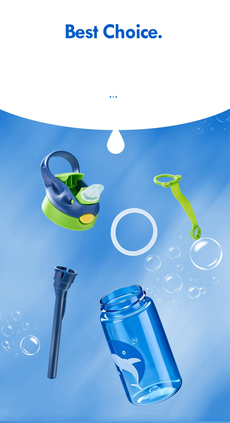 Children's Drinking Straw Cup Special Anti-falling Water Bottle For School In Summer Portable Water Cup