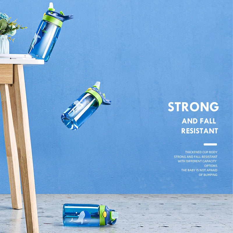 Children's Drinking Straw Cup Special Anti-falling Water Bottle For School In Summer Portable Water Cup