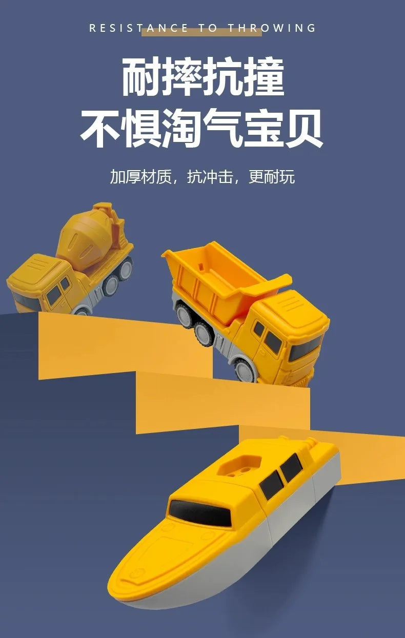 Magnetic building blocks car assembled engineering car robot deformation children's toys engineering set series military model
