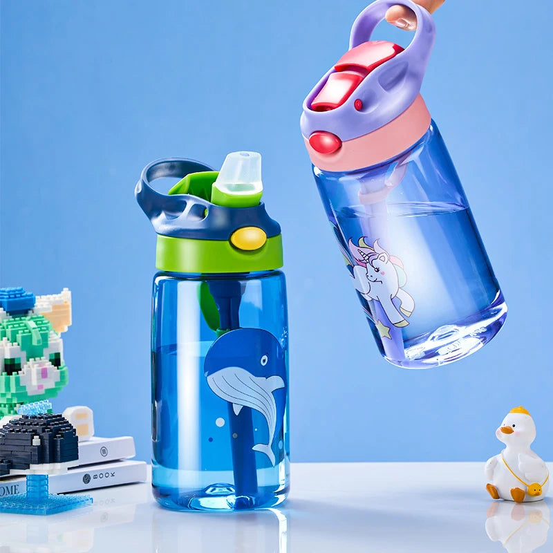 Children's Drinking Straw Cup Special Anti-falling Water Bottle For School In Summer Portable Water Cup