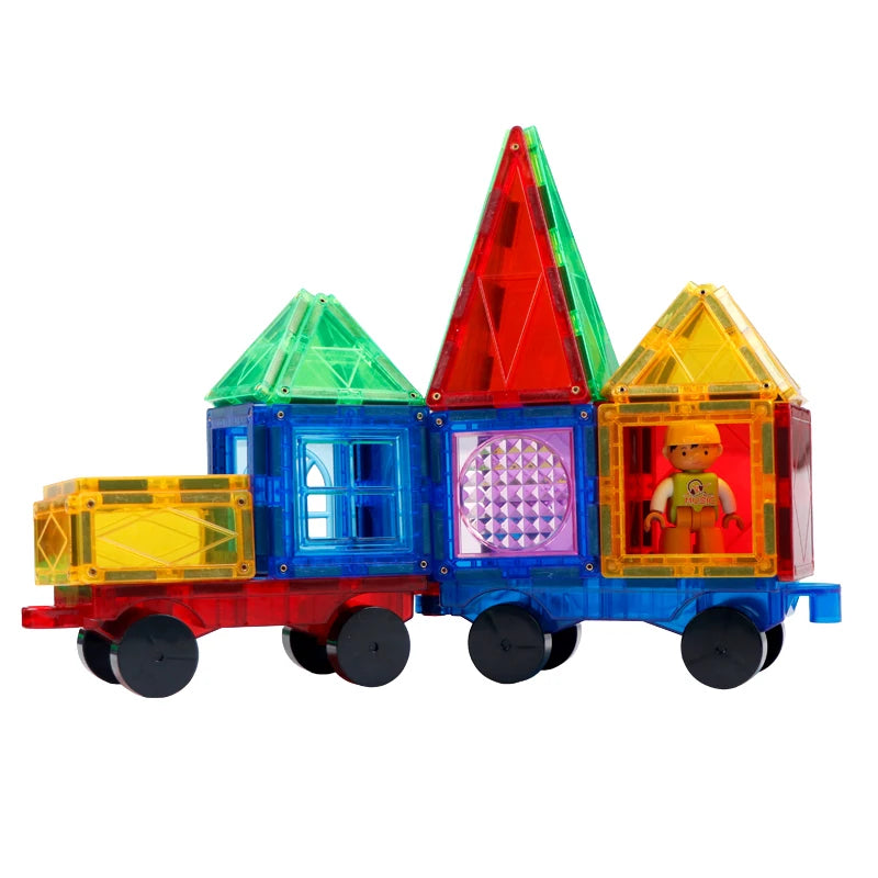 Magplayer Magnetic Building Blocks Children DIY Games Montessori Educational Toys Construction Sets Magnet Tiles for Kids Gift