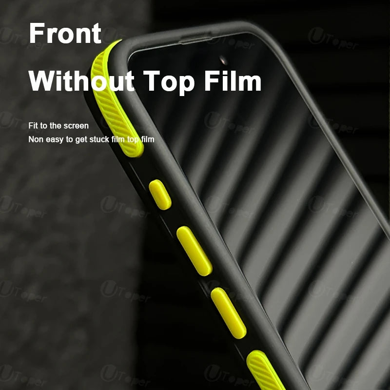 New Bicolor Matte Frosted Magnetic Phone Case For iPhone 16 Translucent Shockproof Bumper Hard Cover