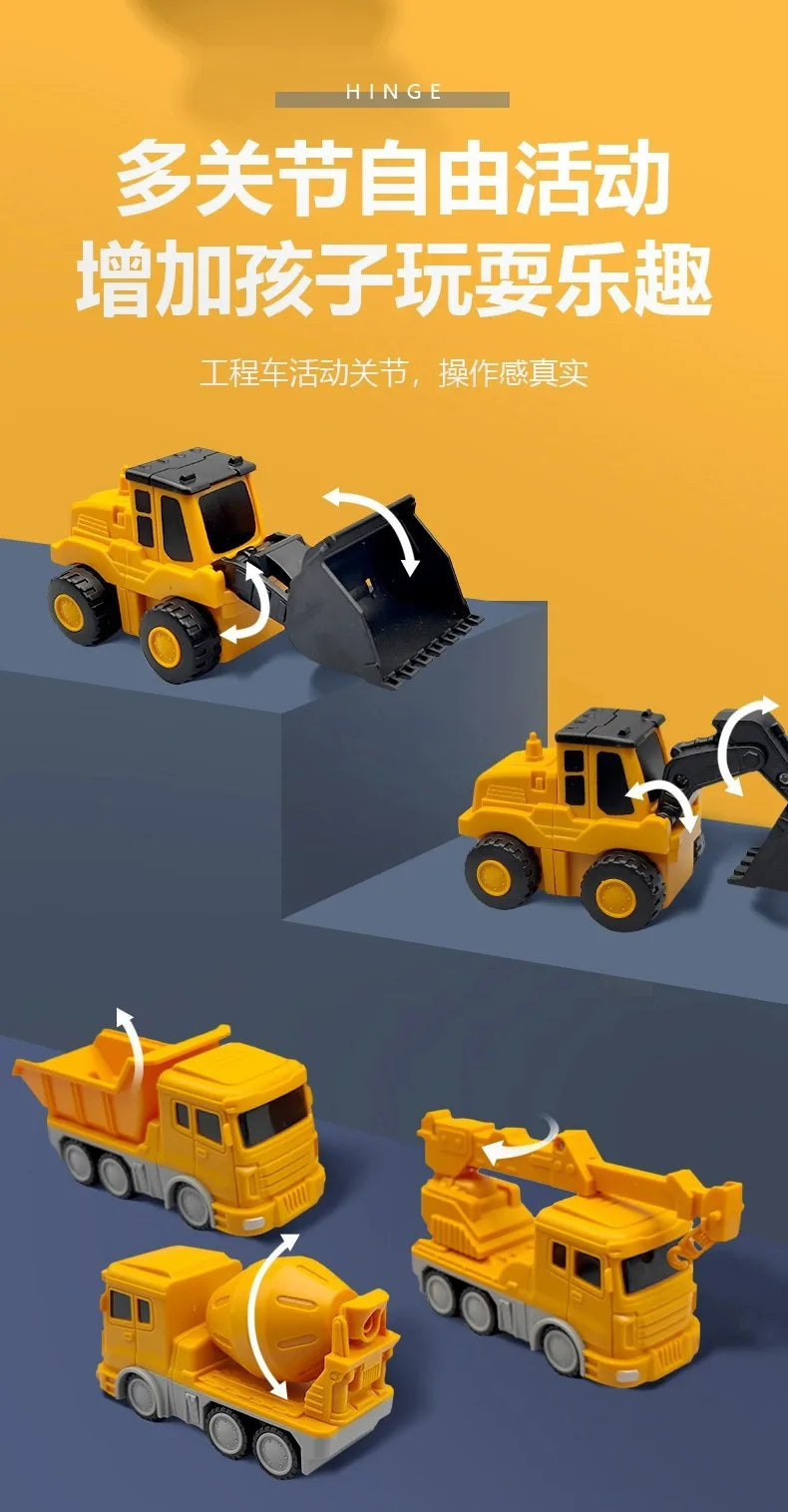 Magnetic building blocks car assembled engineering car robot deformation children's toys engineering set series military model
