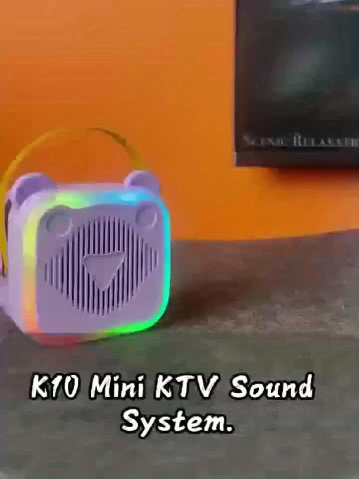 The K10 Portable Karaoke Machine Comes with Two Wireless Microphones, LED Lights, And a Rechargeable Speaker, Featuring Disco Lights And Wireless Capabilities, Suitable for Ten Different Settings Such As Parties, Outdoors, Li