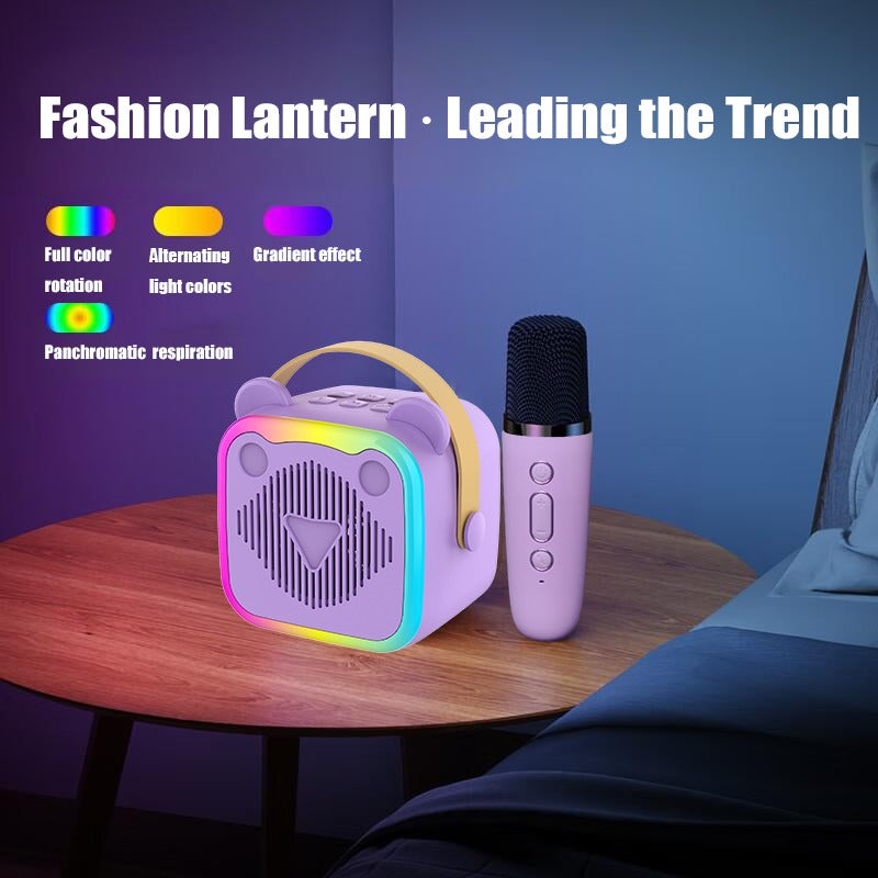 The K10 Portable Karaoke Machine Comes with Two Wireless Microphones, LED Lights, And a Rechargeable Speaker, Featuring Disco Lights And Wireless Capabilities, Suitable for Ten Different Settings Such As Parties, Outdoors, Li