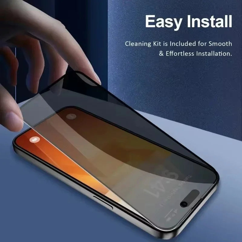 5Pcs Full Cover Privacy Screen Protector For iPhone 16  8K Anti-spy Glass