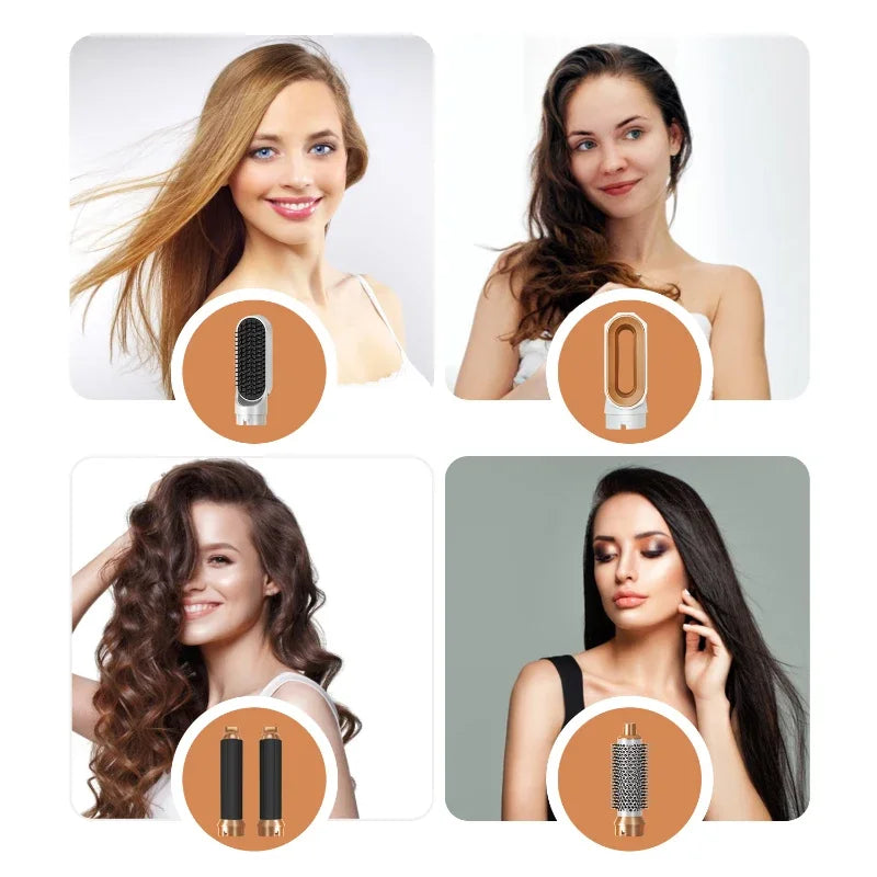 Hot Air Styler Comb 5 in 1 Hair Dryer  Automatic Hair Curler Professional Hair Straightener For Dyson Airwrap Household