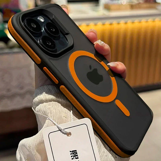 New Bicolor Matte Frosted Magnetic Phone Case For iPhone 16  Translucent Shockproof Bumper Hard Cover